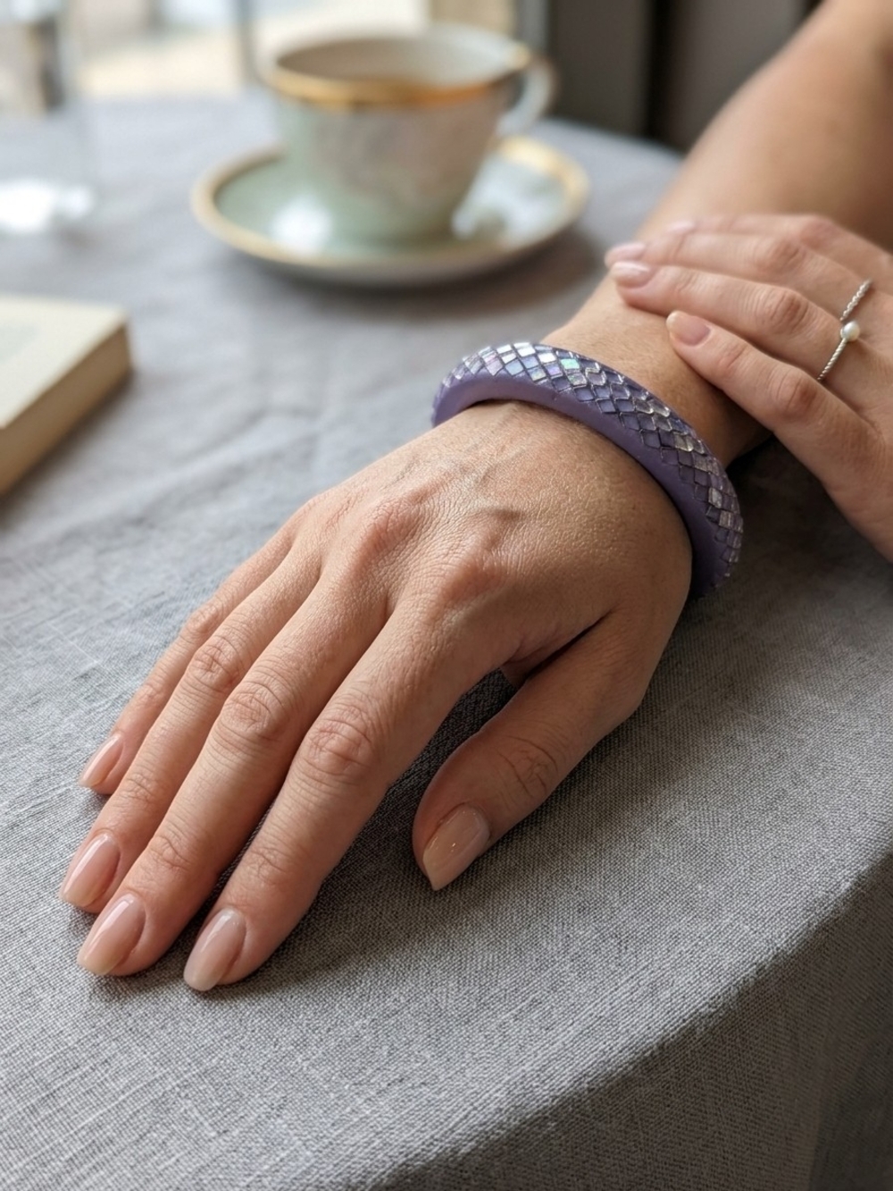 Lavender Braided Detail Women’s Bangle Bracelet